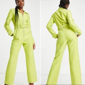 & Other Stories Belted Jumpsuit in Lime Green
